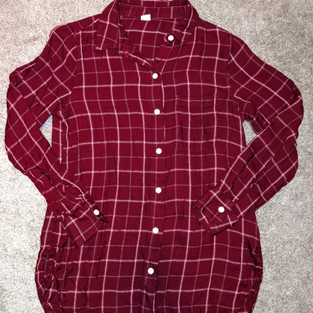 Old Navy XS, Maroon Button-down Shirt